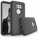 For LG V30/30s/30/V30 Plus Case Shock Absorbing Rubber Silicone Hard Grip Black
