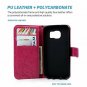 For Samsung Galaxy S7 Case Wallet Leather Credit Card ID Holders Ultra Slim Pink