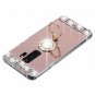 for Samsung Galaxy S9 Plus Case Mirror Glitter Diamond Crystal Ring Holder Pink
