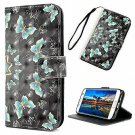 For Samsung Galaxy S7 Case Wallet Leather Credit Card ID Holders Black Butterfly