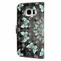 For Samsung Galaxy S7 Case Wallet Leather Credit Card ID Holders Black Butterfly