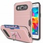 For Galaxy Grand Prime Case Stand Brushed Texture Dual Layer Shockproof Rose
