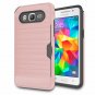 For Galaxy Grand Prime Case Stand Brushed Texture Dual Layer Shockproof Rose