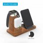 Wireless Charging Stand 3 in 1 Apple Watch Charging Stand for AirPods Wood