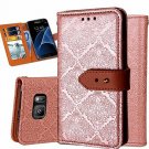 For Galaxy S7 Edge Wallet Case Ultra Slim Vintage Leather Folio Flip Book Gold