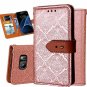 For Galaxy S7 Edge Wallet Case Ultra Slim Vintage Leather Folio Flip Book Gold