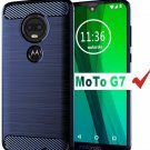 For Moto G7 Case Soft Slim Shockproof AntiFingerprint Full Protective Blue
