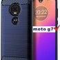 For Moto G7 Case Soft Slim Shockproof AntiFingerprint Full Protective Blue