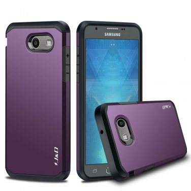 For Galaxy J3 2017 Case Heavy Duty Dual Layer Hybrid Rugged Bumber Purple