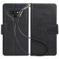 For Galaxy Note 9 Case PU Leather Wallet Wrist Strap 4Slots ID&Credit Card Black