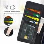 For Galaxy Note 9 Case PU Leather Wallet Wrist Strap 4Slots ID&Credit Card Black
