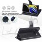 For Galaxy Note 9 Case PU Leather Wallet Wrist Strap 4Slots ID&Credit Card Black