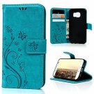 For Samsung Galaxy S7 Case Wallet Leather Credit Card ID Holders Ultra Slim Blue