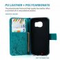For Samsung Galaxy S7 Case Wallet Leather Credit Card ID Holders Ultra Slim Blue