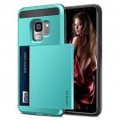 for Samsung Galaxy S9 Case Wallet Card Slot Holder Hidden Pocket Dual Layer Blue