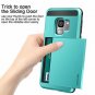 for Samsung Galaxy S9 Case Wallet Card Slot Holder Hidden Pocket Dual Layer Blue