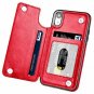 For iPhone XR Case Wallet Card Slots Shockproof Folio Flip Protective Red