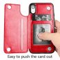 For iPhone XR Case Wallet Card Slots Shockproof Folio Flip Protective Red