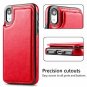 For iPhone XR Case Wallet Card Slots Shockproof Folio Flip Protective Red