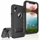 For iPhone XR Case Waterproof Full-Body Protective Shockproof Clear Black