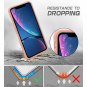 For iPhone XR Case Wallet Wireless Charger Detachable Vegan Leather Rosegold