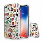 For iPhone XR Case Premium Clear Scratch-Resistant Cute Creative Doodle