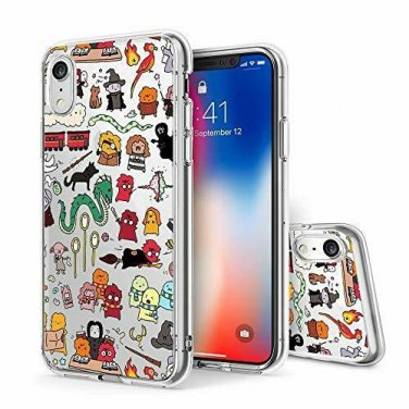 For iPhone XR Case Premium Clear Scratch-Resistant Cute Creative Doodle