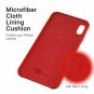 For iPhone XR Case Liquid Silicone Rubber Slim Shockproof Microfiber Red