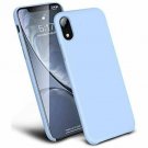 For iPhone XR Case Silicone Anti-Slip Liquid Gel Rubber Slim Microfiber Blue
