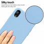 For iPhone XR Case Silicone Anti-Slip Liquid Gel Rubber Slim Microfiber Blue