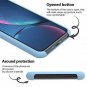 For iPhone XR Case Silicone Anti-Slip Liquid Gel Rubber Slim Microfiber Blue