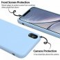 For iPhone XR Case Silicone Anti-Slip Liquid Gel Rubber Slim Microfiber Blue