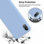 For iPhone XR Case Silicone Anti-Slip Liquid Gel Rubber Slim Microfiber Blue