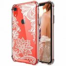 For iPhone XR Case Shockproof Hard PC+TPU Bumper Protective Crystal Lace Design
