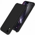 For iPhone XR Case Liquid Silicone Rubber Slim Shockproof Microfiber Cloth Black