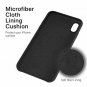 For iPhone XR Case Liquid Silicone Rubber Slim Shockproof Microfiber Cloth Black