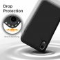 For iPhone XR Case Liquid Silicone Rubber Slim Shockproof Microfiber Cloth Black