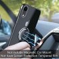 For iPhone XR Case Built-in 360 Rotatable Ring Kickstand Transparent TPU Black