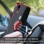 For iPhone XR Case Built-in 360 Rotatable Ring Kickstand Transparent TPU Red