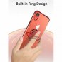 For iPhone XR Case Built-in 360 Rotatable Ring Kickstand Transparent TPU Red