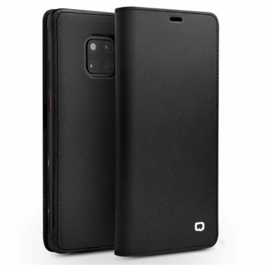 For Huawei Mate 20 Pro Case Luxury Slim Folio Genuine Leather Flip Wallet Black
