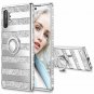 Samsung Galaxy Note 10 Plus Case Glitter Ring Kickstand Women Stripe Silver