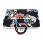Laptop Shoulder Messenger Bag 14 15.6 inch Waterproof Black Chrysanthemum