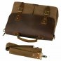 Laptop Messenger Bag 15.6 inch Vintage Leather Canvas Satchel Shoulder Coffee