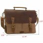 Laptop Messenger Bag 15.6 inch Vintage Leather Canvas Satchel Shoulder Coffee
