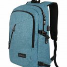 Laptop Backpacks Anti Theft Durable Bag Water Resistant Bookbag with USB Blue