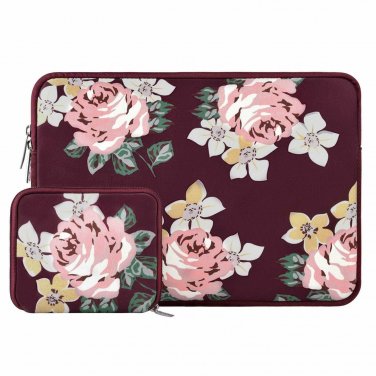 Case for 15 Inch MacBook Water Repellent Tablet Bag with Small Case Wine Red