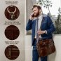 Leather Messenger Bag with Padded Laptop Protection for 14 Inch Superior Brown