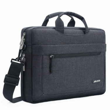Laptop Shoulder Bag 1717.3 Inch with Adjustable Depth Bottom Polyester Black
