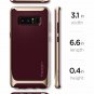For Galaxy Note 8 Case Shock Absorbent Layer with Rigid Bumper Frame Burgundy